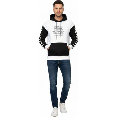 Hollister X Social Tourist Herren Hoodie mit Kapuze Baumwoll-Pullover Oversized 365-352-0001-101 Weiß/Schwarz - männlich - Size: M Hollister X Social Tourist Herren Hoodie mit Kapuze Baumwoll-Pullover Oversized 365-352-0001-101 Weiß/Schwarz - männlich - Size: M