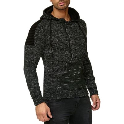 O46RN (MB2) Moderner Herren Strick-Pullover Kapuzen-Sweater Grobstrick-Hoodie Strick-Jacke 13290 Petrol - männlich - Size: S O46RN (MB2) Moderner Herren Strick-Pullover Kapuzen-Sweater Grobstrick-Hoodie Strick-Jacke 13290 Petrol - männlich - Size: S