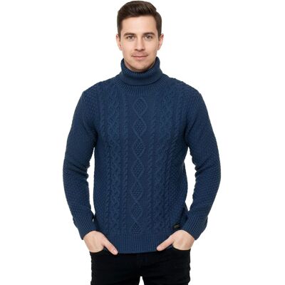 O46RN (MB2) Cooler Herren Grobstrick Rollkragen-Pullover mit eingearbeitetem Muster Sweater 13348 Petrol - männlich - Size: 2XL O46RN (MB2) Cooler Herren Grobstrick Rollkragen-Pullover mit eingearbeitetem Muster Sweater 13348 Petrol - männlich - Size: 2XL