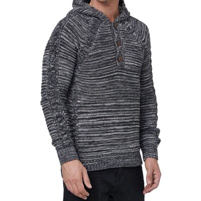 O46RN (MB2) Markanter Herren Grobstrick Kapuzen-Pullover mit Knopfleiste und Zopfstruktur Strick-Hoodie Sweater 13385 Anthrazit - männlich - Size: 2XL O46RN (MB2) Markanter Herren Grobstrick Kapuzen-Pullover mit Knopfleiste und Zopfstruktur Strick-Hoodie Sweater 13385 Anthrazit - männlich - Size: 2XL