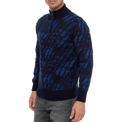 O46RN (MB2) Sportiver Herren Stehkragen-Pullover mit 1/2-Zipper Feinstrick-Sweater 13444 Marine - männlich - Size: S O46RN (MB2) Sportiver Herren Stehkragen-Pullover mit 1/2-Zipper Feinstrick-Sweater 13444 Marine - männlich - Size: S