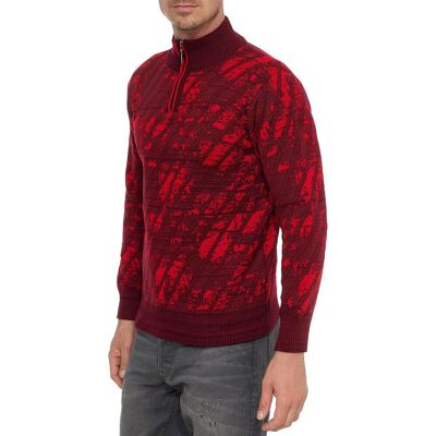 O46RN (MB2) Sportiver Herren Stehkragen-Pullover mit 1/2-Zipper Feinstrick-Sweater 13444 Weinrot - männlich - Size: M O46RN (MB2) Sportiver Herren Stehkragen-Pullover mit 1/2-Zipper Feinstrick-Sweater 13444 Weinrot - männlich - Size: M
