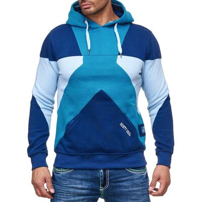 O46RN (MB2) Moderner Herren Kapuzen-Pullover im Colorblock Design mit Kängurutasche Hoodie Regular Fit Sweater 19042 Petrol - männlich - Size: 2XL O46RN (MB2) Moderner Herren Kapuzen-Pullover im Colorblock Design mit Kängurutasche Hoodie Regular Fit Sweater 19042 Petrol - männlich - Size: 2XL