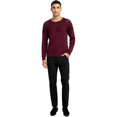 O46RN (MB2) Moderner bequemer Herren-Feinstrick-Sweater mit strukturierter Brustpartie und stilvollem Look 6250 Weinrot - männlich - Size: M O46RN (MB2) Moderner bequemer Herren-Feinstrick-Sweater mit strukturierter Brustpartie und stilvollem Look 6250 Weinrot - männlich - Size: M