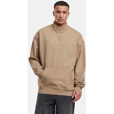 lässiges DEF Herren Sweatshirt Reißverschluss Rippbündchen mit Baumwolle Beige - männlich - Size: L lässiges DEF Herren Sweatshirt Reißverschluss Rippbündchen mit Baumwolle Beige - männlich - Size: L