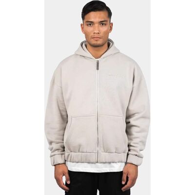 weicher Dropsize Herren Hoodie große Kapuze Reißverschluss mit Baumwolle Beige - männlich - Size: XL weicher Dropsize Herren Hoodie große Kapuze Reißverschluss mit Baumwolle Beige - männlich - Size: XL