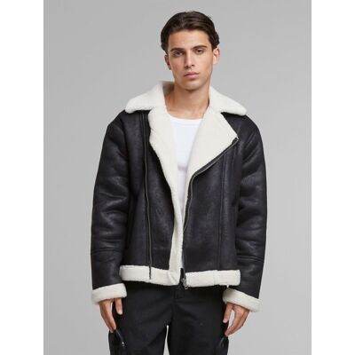 lässige URBAN CLASSICS Herren Jacke 560 g/m² Schwarz/Creme - männlich - Size: XXL lässige URBAN CLASSICS Herren Jacke 560 g/m² Schwarz/Creme - männlich - Size: XXL