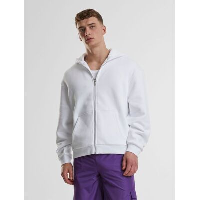 lässiger Urban Classics Herren Hoodie Kordelzug Reißverschluss 330 g/m² mit Baumwolle Weiß - männlich - Size: L lässiger Urban Classics Herren Hoodie Kordelzug Reißverschluss 330 g/m² mit Baumwolle Weiß - männlich - Size: L