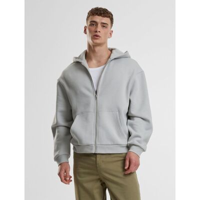 lässiger URBAN CLASSICS Herren Hoodie Kordelzug Reißverschluss 330 g/m² mit Baumwolle Grau - männlich - Size: XS lässiger URBAN CLASSICS Herren Hoodie Kordelzug Reißverschluss 330 g/m² mit Baumwolle Grau - männlich - Size: XS