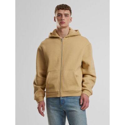 weicher URBAN CLASSICS Herren Hoodie Kordelzug Reißverschluss 330 g/m² mit Baumwolle Beige - männlich - Size: XL weicher URBAN CLASSICS Herren Hoodie Kordelzug Reißverschluss 330 g/m² mit Baumwolle Beige - männlich - Size: XL