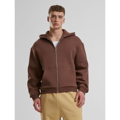 weicher Urban Classics Herren Hoodie Kordelzug Reißverschluss 330 g/m² mit Baumwolle Braun - männlich - Size: XL weicher Urban Classics Herren Hoodie Kordelzug Reißverschluss 330 g/m² mit Baumwolle Braun - männlich - Size: XL