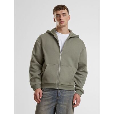 bequemer URBAN CLASSICS Herren Hoodie Kordelzug Reißverschluss 330 g/m² mit Baumwolle Grün - männlich - Size: S bequemer URBAN CLASSICS Herren Hoodie Kordelzug Reißverschluss 330 g/m² mit Baumwolle Grün - männlich - Size: S