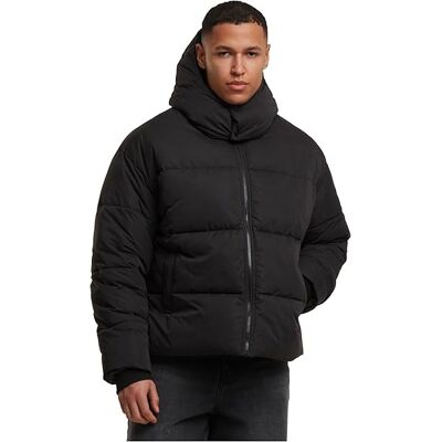 stylische Urban Classics Herren Jacke Reißverschluss Kapuze Schwarz - männlich - Size: S stylische Urban Classics Herren Jacke Reißverschluss Kapuze Schwarz - männlich - Size: S