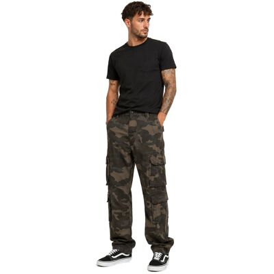 Klassische Build Your Brand Pure Vintage Cargo Hose Herren aus Baumwolle im Dark Camo-Look Camouflage - männlich - Size: S Klassische Build Your Brand Pure Vintage Cargo Hose Herren aus Baumwolle im Dark Camo-Look Camouflage - männlich - Size: S