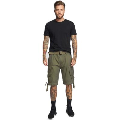 Build your Brandit Savage Vintage Herren Cargo Shorts aus Baumwolle Cargo Bermuda inkl. Gürtel im Used-Look B2001-00176 Oliv-Grün - männlich - Size: M Build your Brandit Savage Vintage Herren Cargo Shorts aus Baumwolle Cargo Bermuda inkl. Gürtel im Used-Look B2001-00176 Oliv-Grün - männlich - Size: M