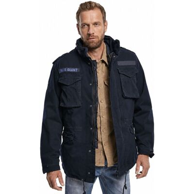 Build Your Brand M65 Giant Feldjacke Herren Baumwolljacke mit herausnehmbarer Innenjacke und KapuzeB3101 Navy-Blau - männlich - Size: S Build Your Brand M65 Giant Feldjacke Herren Baumwolljacke mit herausnehmbarer Innenjacke und KapuzeB3101 Navy-Blau - männlich - Size: S