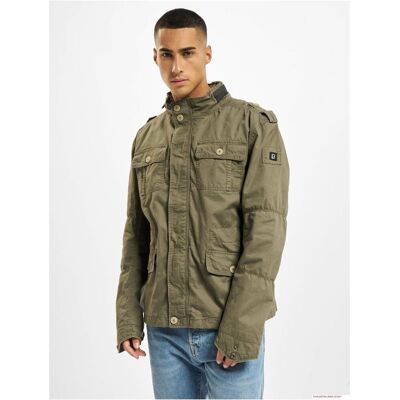 modische Brandit Britannia Feldjacke Herren Baumwoll-Jacke mit Stehkragen und Kapuze B3116 Oliv - männlich - Size: S modische Brandit Britannia Feldjacke Herren Baumwoll-Jacke mit Stehkragen und Kapuze B3116 Oliv - männlich - Size: S