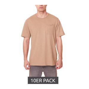10er Pack ONLY & SONS Roy Regular Herren O-Neck Shirt Freizeit T-Shirt aus Slub-Stoff 100% Baumwolle 22022531 Grün - Männlich - Size: L