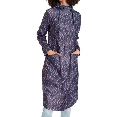 ALPENBLITZ Damen Regen-Mantel mit Allover-Möwen-Print Wind-Jacke Outdoor 91928016 Navy - weiblich - Size: 34 ALPENBLITZ Damen Regen-Mantel mit Allover-Möwen-Print Wind-Jacke Outdoor 91928016 Navy - weiblich - Size: 34