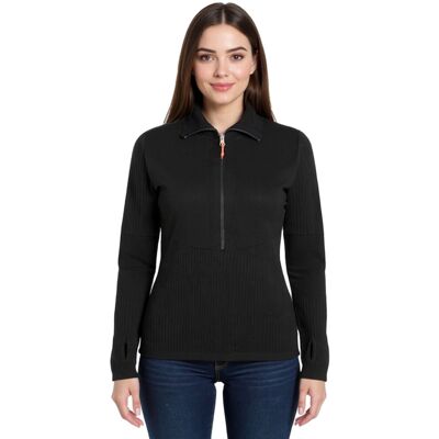 Salewa Damen Woll-Pullover Sella AM Wander-Pullover mit Reißverschluss Schwarz - weiblich - Size: 34 Salewa Damen Woll-Pullover Sella AM Wander-Pullover mit Reißverschluss Schwarz - weiblich - Size: 34