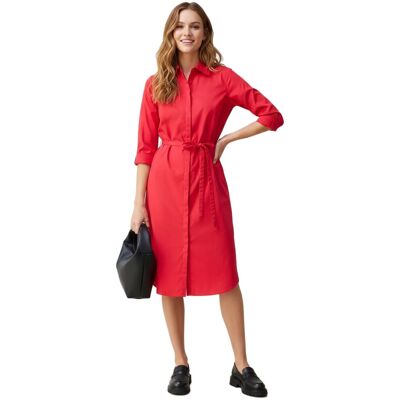O46BPX (MB1) zeitloses Damen Hemdblusenkleid mit Seidenanteil Baumwoll-Kleid ärmellos 914381 Rot - weiblich - Size: 40 O46BPX (MB1) zeitloses Damen Hemdblusenkleid mit Seidenanteil Baumwoll-Kleid ärmellos 914381 Rot - weiblich - Size: 40