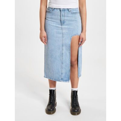 stilvolles DEF Damen Kleid Taschen Denim mit Baumwolle Blau - weiblich - Size: L stilvolles DEF Damen Kleid Taschen Denim mit Baumwolle Blau - weiblich - Size: L