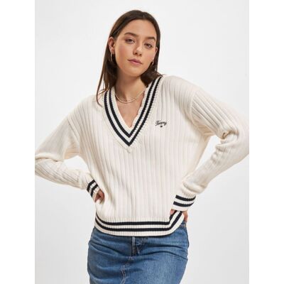 bequemes Tommy Jeans Damen Sweatshirt mit Baumwolle Weiß - weiblich - Size: L bequemes Tommy Jeans Damen Sweatshirt mit Baumwolle Weiß - weiblich - Size: L