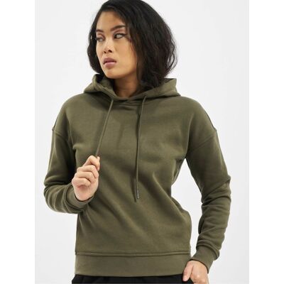 weicher Urban Classics Damen Hoodie Kordelzug Rippstrick 300 g/m² Khaki - weiblich - Size: M weicher Urban Classics Damen Hoodie Kordelzug Rippstrick 300 g/m² Khaki - weiblich - Size: M