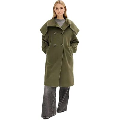 O46BPX (MB1) pflegeleichter Damen Mantel in Wolloptik Oversized Übergangs-Jacke 952474 Grün - weiblich - Size: 38 O46BPX (MB1) pflegeleichter Damen Mantel in Wolloptik Oversized Übergangs-Jacke 952474 Grün - weiblich - Size: 38