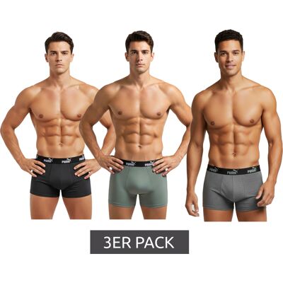3er Pack PUMA Basic Boxer Herren Boxer-Shorts Baumwoll-Unterhose Unterwäsche 100003547 001 Schwarz/Grau-meliert/Grün - männlich - Size: S 3er Pack PUMA Basic Boxer Herren Boxer-Shorts Baumwoll-Unterhose Unterwäsche 100003547 001 Schwarz/Grau-meliert/Grün - männlich - Size: S