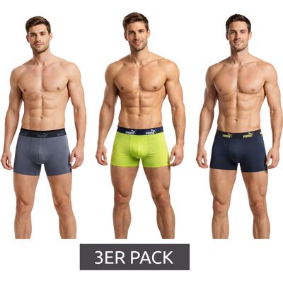 3er Pack PUMA Basic Boxer Herren Boxer-Shorts Baumwoll-Unterhose Unterwäsche 100003547 4471 Lime/Grau/Dunkelblau - männlich - Size: S 3er Pack PUMA Basic Boxer Herren Boxer-Shorts Baumwoll-Unterhose Unterwäsche 100003547 4471 Lime/Grau/Dunkelblau - männlich - Size: S