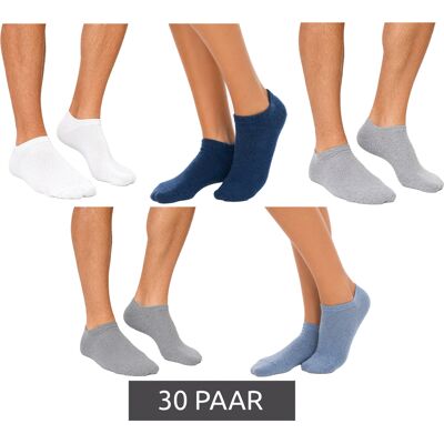 O46VS (MB8) nachhaltige 30 Paar Unisex Bio-Baumwoll-Socken schlichte Sneaker-Socken Kurz-Socken Strümpfe Grau/Weiß/Hell-Grau/Hell-Blau/Dunkelblau - männlich - Size: 43-46 O46VS (MB8) nachhaltige 30 Paar Unisex Bio-Baumwoll-Socken schlichte Sneaker-Socken Kurz-Socken Strümpfe Grau/Weiß/Hell-Grau/Hell-Blau/Dunkelblau - männlich - Size: 43-46
