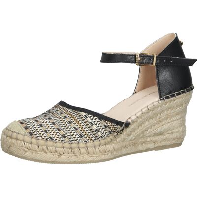 Fred de la Bretoniere FRED DELA BRETONIERE Wedges Damen Keilabsatz-Sandalen Espadrilles 153010261 Schwarz/Beige - weiblich - Size: 41 Fred de la Bretoniere FRED DELA BRETONIERE Wedges Damen Keilabsatz-Sandalen Espadrilles 153010261 Schwarz/Beige - weiblich - Size: 41