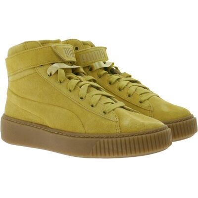 PUMA Suede Platform Mid Damen Plateau-Sneaker Echt-Leder Hi-Top Sneaker 366018 03 Sand-Beige - weiblich - Size: 35 1/2 PUMA Suede Platform Mid Damen Plateau-Sneaker Echt-Leder Hi-Top Sneaker 366018 03 Sand-Beige - weiblich - Size: 35 1/2