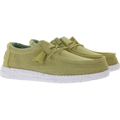 HEY DUDE Wally Washed Canvas Damen Schlupf-Schuhe im Mokassin-Style mit Wechselfußbett 40296-267 Sand-Beige - weiblich - Size: 35 HEY DUDE Wally Washed Canvas Damen Schlupf-Schuhe im Mokassin-Style mit Wechselfußbett 40296-267 Sand-Beige - weiblich - Size: 35