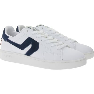 LEVI´S Swift Damen & Herren Freizeit-Sneaker Turnschuhe im Leder-Overlay-Look Schnür-Schuhe 235658-846N Weiß/Navy - männlich - Size: 41 LEVI´S Swift Damen & Herren Freizeit-Sneaker Turnschuhe im Leder-Overlay-Look Schnür-Schuhe 235658-846N Weiß/Navy - männlich - Size: 41