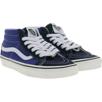 VANS SK-8 Mid Reissure Damen Echtleder-Sneaker Mid-Top Schuhe im Old-School-Design Skater-Schuhe Gummi-Waffelsohle VN0A391F5TU Blau/Weiß - weiblich - Size: 37 VANS SK-8 Mid Reissure Damen Echtleder-Sneaker Mid-Top Schuhe im Old-School-Design Skater-Schuhe Gummi-Waffelsohle VN0A391F5TU Blau/Weiß - weiblich - Size: 37