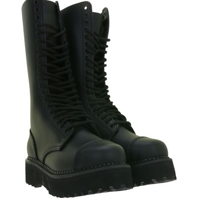 zeitlose Unisex Brandit Phantom Echtleder-Stiefel mit markanter Plateausohle Rangerstiefel Schnür-Boots 2. Wahl – kleine Schönheitsfehler 9074-2 Schwarz - neutral - Size: 42 zeitlose Unisex Brandit Phantom Echtleder-Stiefel mit markanter Plateausohle Rangerstiefel Schnür-Boots 2. Wahl – kleine Schönheitsfehler 9074-2 Schwarz - neutral - Size: 42