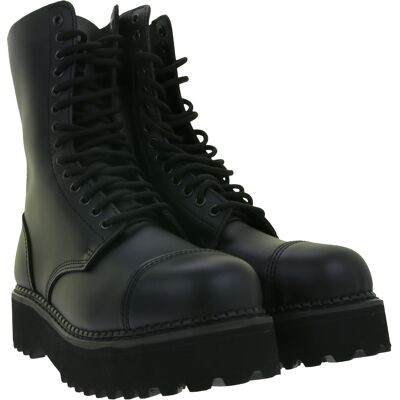 zeitlose Unisex Brandit Phantom Echtleder-Stiefel mit markanter Plateausohle Rangerstiefel Schnür-Boots 2. Wahl – kleine Schönheitsfehler 9073-2 Schwarz - neutral - Size: 46 zeitlose Unisex Brandit Phantom Echtleder-Stiefel mit markanter Plateausohle Rangerstiefel Schnür-Boots 2. Wahl – kleine Schönheitsfehler 9073-2 Schwarz - neutral - Size: 46