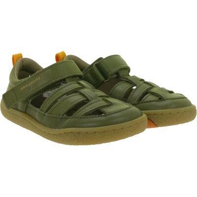 bequeme GROUNDIES Barfußschuhe Noto Kinder Sandalen mit TrueSense Sohle Mädchen und Jungen Echtleder-Schuhe GND-310268-10 Khaki-Grün - neutral - Size: 23 bequeme GROUNDIES Barfußschuhe Noto Kinder Sandalen mit TrueSense Sohle Mädchen und Jungen Echtleder-Schuhe GND-310268-10 Khaki-Grün - neutral - Size: 23