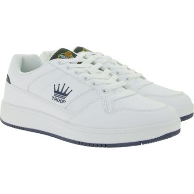 WORLD OF TROOP Destroyer Low Herren Low-Top-Sneaker Damen Retro Turnschuhe Sneaker 3PP0150101 1141 AA Weiß/Navy - neutral - Size: 46 WORLD OF TROOP Destroyer Low Herren Low-Top-Sneaker Damen Retro Turnschuhe Sneaker 3PP0150101 1141 AA Weiß/Navy - neutral - Size: 46