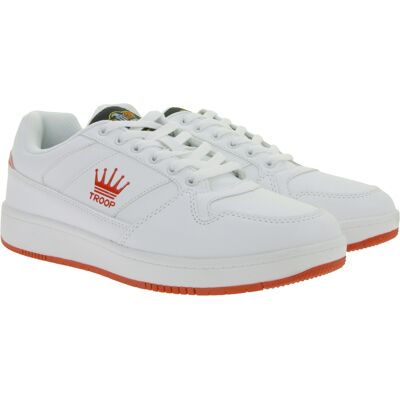 WORLD OF TROOP Destroyer Low Herren Low-Top-Sneaker Damen Retro Turnschuhe Sneaker 3PP0150101 1161 BA Weiß/Rot - neutral - Size: 42 WORLD OF TROOP Destroyer Low Herren Low-Top-Sneaker Damen Retro Turnschuhe Sneaker 3PP0150101 1161 BA Weiß/Rot - neutral - Size: 42