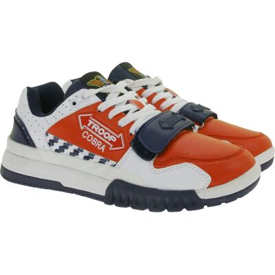 WORLD OF TROOP Cobra Low Herren Low-Top-Sneaker Damen Retro Turnschuhe Sneaker 3PP0170101 1161 AA Weiß/Rot/Blau - neutral - Size: 41 WORLD OF TROOP Cobra Low Herren Low-Top-Sneaker Damen Retro Turnschuhe Sneaker 3PP0170101 1161 AA Weiß/Rot/Blau - neutral - Size: 41