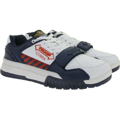 WORLD OF TROOP Cobra Low Herren Low-Top-Sneaker Damen Retro Turnschuhe Sneaker 3PP0170101 4111 CA Weiß/Blau/Rot - neutral - Size: 45 WORLD OF TROOP Cobra Low Herren Low-Top-Sneaker Damen Retro Turnschuhe Sneaker 3PP0170101 4111 CA Weiß/Blau/Rot - neutral - Size: 45