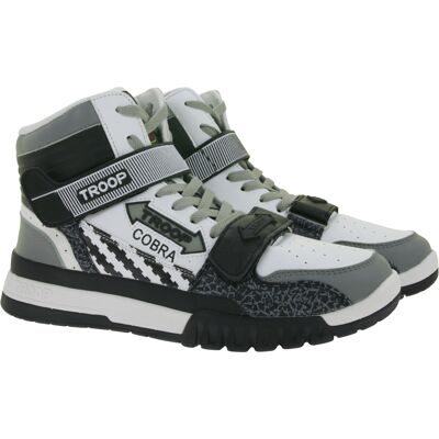 WORLD OF TROOP Cobra High Herren High-Top-Sneaker Damen Retro Turnschuhe Sneaker 3PP0170102 2151 BA Weiß/Schwarz - neutral - Size: 46 WORLD OF TROOP Cobra High Herren High-Top-Sneaker Damen Retro Turnschuhe Sneaker 3PP0170102 2151 BA Weiß/Schwarz - neutral - Size: 46