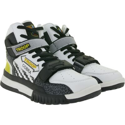 WORLD OF TROOP Cobra High Herren High-Top-Sneaker Damen Retro Turnschuhe Sneaker 3PP0170102 2111 AA Weiß/Schwarz/Gelb - neutral - Size: 45 WORLD OF TROOP Cobra High Herren High-Top-Sneaker Damen Retro Turnschuhe Sneaker 3PP0170102 2111 AA Weiß/Schwarz/Gelb - neutral - Size: 45