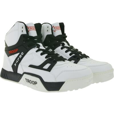 WORLD OF TROOP Delta High Herren High-Top-Sneaker Damen Retro Turnschuhe Skater-Sneaker 3PP0160102 1121 AA Weiß/Schwarz - neutral - Size: 45 WORLD OF TROOP Delta High Herren High-Top-Sneaker Damen Retro Turnschuhe Skater-Sneaker 3PP0160102 1121 AA Weiß/Schwarz - neutral - Size: 45