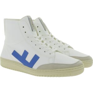 FLAMINGOS LIFE Old 80`s Sneaker faire- und nachhaltige High-Top Sneaker Knöchelhohe-Schuhe Made in Spain SS21O8WHIBLMO Weiß/Blau - Unisex - Size: 37