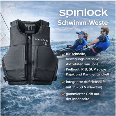 Spinlock Foil PFD Schwimm-Weste mit 35–50N Auftriebshilfe Schutzweste Sicherheits-Weste Wassersport Segelweste Jollensegeln, Kajak & Kanadier, SUP DW-BA/FBG Schwarz - neutral - Size: S Spinlock Foil PFD Schwimm-Weste mit 35–50N Auftriebshilfe Schutzweste Sicherheits-Weste Wassersport Segelweste Jollensegeln, Kajak & Kanadier, SUP DW-BA/FBG Schwarz - neutral - Size: S