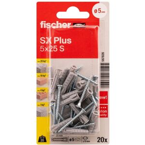 fischerwerke fischer Spreizdübel SX Plus 5 x 25 S K, 20 Stück